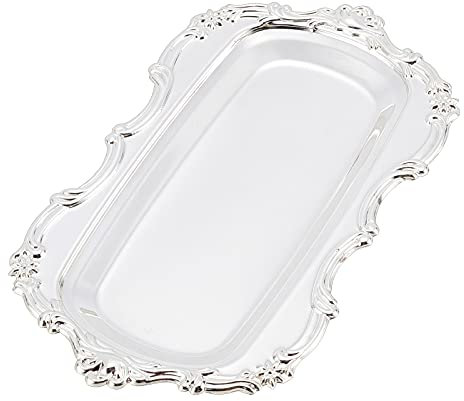 OLYCRAFT Vassoio Ottomano Rettangolare Argento Vassoio In Metallo Europeo per Contenere Elettrodomestici Da Bagno Gel Doccia, Asciugamano, O In Possesso di Forniture Fatte A Mano Come Perline, ecc.