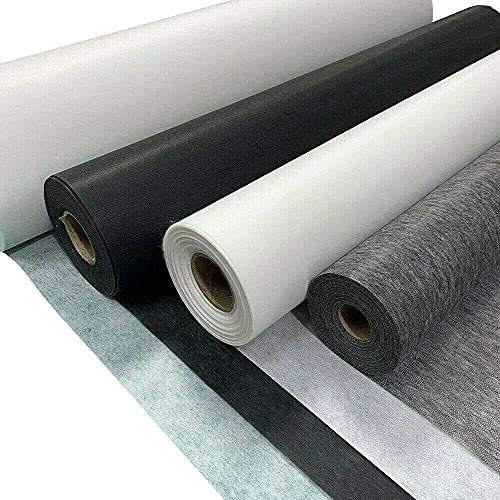 Lightweight Fusible Iron On Interfacing Craft Fabric Material 39 - 99 cm Wide Sold in Various Meter Pre - Cut Lengths (Available in Black/White) (White, 2 Meter)