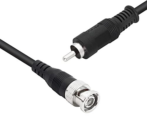 YACSEJAO Cable Adaptador BNC a RCA 75 Ohm BNC Macho a RCA Macho RG59U Cable Coaxial (1M / 3.3FT)