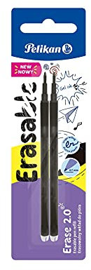 Pelikan® Löschstift 2.0 2 Kartuschen Schreiben Kalligraphie | Schnell trocknend Haltbar Robust | Dünn | Für Arbeitsschule Büro Studium | Komfortables und Glattes Schreiben | Schwarz