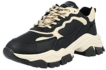 BRONX Damen Sneaker Low Tayke-Over schwarz/beige 40