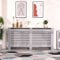 HMD High Gloss Black/White Grey Radiator Cover Decorative Cabinet Horizontal Slat 4 Size for Office Living Room Bedroom Hallway (high gloss grey, W172xD19xH82cm)