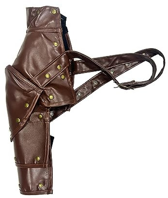 ZUYPSK Vintage Unisex Gothic PU Leder Schultergurt Arm Stulpe Einstellbare Rüstungen Panzer mit Armgurt Steampunk Cosplay Kostüm Zubehör (Braun)