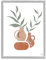 Stupell Industries Boho Ceramic Plant Still Life Modern Terracotta Illustration, Design by Birch&Ink Wandbild, gerahmt, Grau, Keramik, Weiß, 16x20
