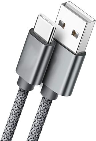 USB C Charger 1m 2m 3m Cable for Samsung A51 A41 S20 S21 Plus Ultra Fe A71 5G A03S A40 A70 Galaxy S10 S10E A80 A9 A8 2018,Xiaomi Redmi Note 9 Mi 10 11 10T Lite Pro,Fast Charge Charging Lead(GREY 2M)