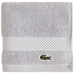 Lacoste Heritage Supima Gant de toilette en coton, gris clair (Microchip), 33 x 33 cm