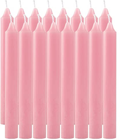 Stabkerzen Pinke, Leuchterkerzen 16 Stück Ohne Duft Länge 17.5 cm