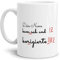 Tasse mit Spruch - Kam SAH und korrigierte - mit Name Personalisieren - Geschenk Lehrer - Weiß, 300 ml