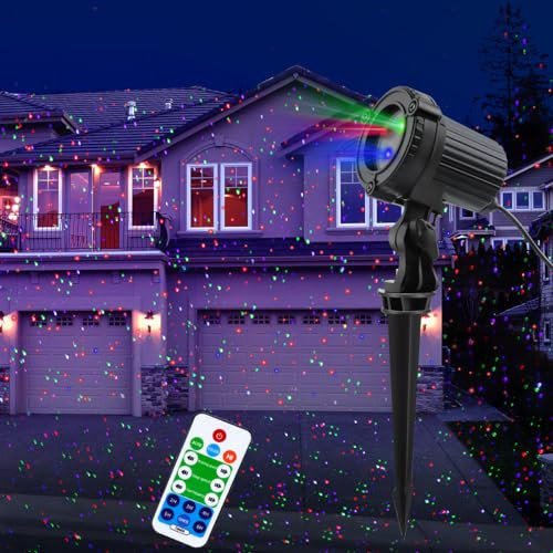 Garden Lights Star Christmas Projector Mobile Firefly Light LED Red Green Blue Effect with Remote Control Waterproof IP65 Outdoor Garden, Festival, Party, Halloween, Christmas Decoration Lights