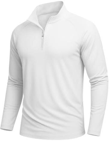 MAGCOMSEN UV Shirt Herren UPF 50+ 1/4 Reißverschluss Funktionsshirt Langarm Rashguard Sportshirt Sweatshirt Longsleeve