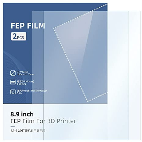 ANYCUBIC FEP Film 2 PCS für ANYCUBIC Photon Mono X/Photon X/Mono X 6K/M3 Plus Harz LCD 3D Drucker, 95% Prozent Lichtdurchlässigkeit