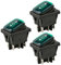 ETOPARS 3 Stück 12V 20A Kippschalter Auto KFZ Wippschalter Grün Beleuchtet Licht EIN/AUS/EIN Momentaner Schalter Reset Druckschalter Taste Wasserdicht 6 Polig DPDT Boot