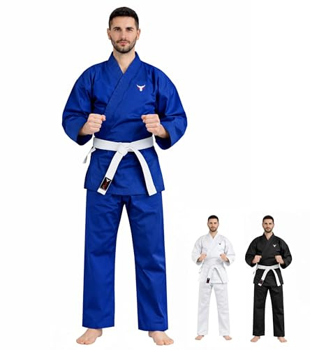 Mytra Fusion Uniforme Gi de Karaté adult avec Ceinture – Tenue d’Entraînement Arts Martiaux 200 g pour Hommes et Femmes – Tenue de Karaté Étudiant