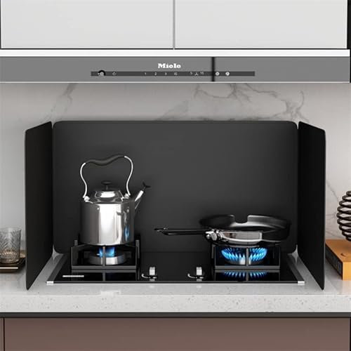 Stove Splatter Guard for Cooking Kitchen Anti Splatter Shield Guard Portable Folding Cooker Side Fat Oil Splash Guard Splash Back Splatter Screen for Frying Pan Wall Hob Grease