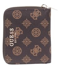 GUESS Laurel SLG Small Zip Around, Bag Women, Logo Moka, Taille Unique