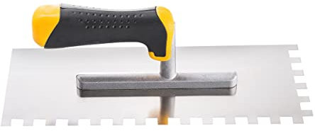 HARDY Cazzuola a Denti Serie 2k * 28 *Di Acciaio Inox per l'Applicazione di Malte Adesiveintonaco Liscio Durevole Dimensioni 12 X 28 cm Dimensioni Denti 10x10 mm
