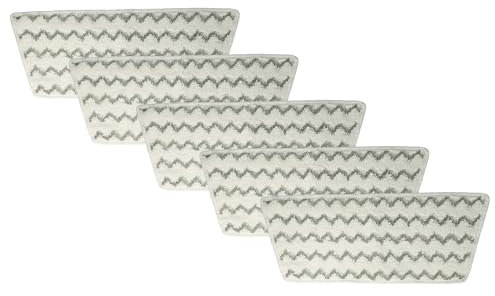 vhbw 5X Panno Compatibile con Vileda Steam One XXL Scopa a Vapore - Microfibra, Bianco/Grigio