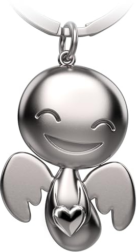 FABACH Schutzengel Schlüsselanhänger Happy mit Herz - Engel Glücksbringer Schlüsselanhänger Liebe - Geschenk Schutzengel Glücksbringer - Engel mit Herz als Geschenkidee für Freundin