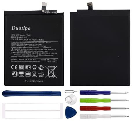 Duotipa Batterie de rechange BN46 compatible avec Xiaomi Redmi Note 8 Batterie avec outils