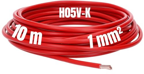 Kalitec 10 metri H05V-K 1 mm², cavo di cablaggio flessibile, in PVC, cavo singolo da 1 mm2, cavo da 1 mm2, cavo singolo, cavo monofilo, filo ignifugo