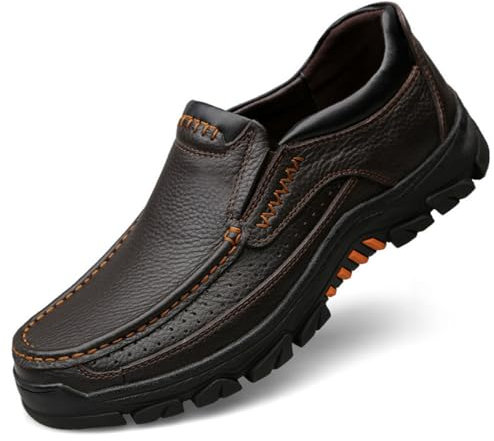WNUKATO Chaussures Hommes Mocassins Classique Business Chaussures Cuir Chaussures Confortables et décontractées Marron 45 EU