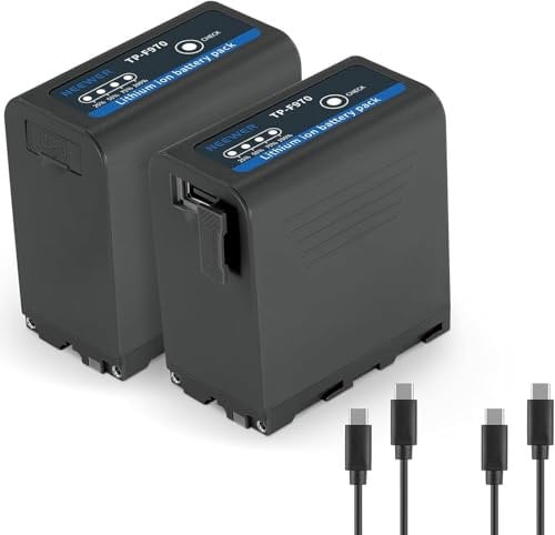 NEEWER 2 STK NP-F970 7800mAh Replacement Battery wiederaufladbarer NP-F Kamera Akku für Sony FX3/FX30/A7, für Canon R5, für Nikon Z8, 20W Typ C PD Schnellladung für Camcorder LED Videoleuchte, TP-F970