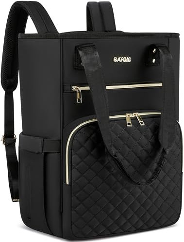 CAFELE Sac à dos pour ordinateur portable de 17 pouces, sac à dos sac à main sac de travail pour ordinateur portable, sac à dos de voyage mignon pour femmes, noir