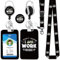 bolimoss Ensemble de cordons rétractables avec porte-cartes, cordon détachable, mousqueton extensible, porte-carte d'identité en plastique, cordon tour de cou pour badges, cartes de visite, porte-clés