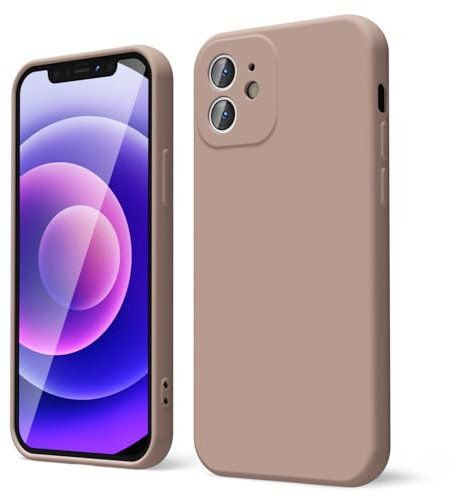 oakxco Coque Silicone pour iPhone 12 Mini, Étui Ultra Fine Souple Gel Caoutchouc Anti-Chocs Housse Toucher Soyeux, Slim Esthétique Protection Cover, Brun