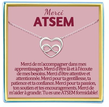 Belle Fille Collier Maman Cadeau Soeur de Coeur Meilleure Amie Mamie Tata Niece Marraine Demande Filleule Cousine Copine ATSEM AESH Nounou Maitresse Institutrice Maternelle Bijou Idee Original Noel