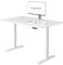 Ergofino höhenverstellbarer Schreibtisch 140x80 cm, elektrisch Schreibtisch mit GS-Zertifiziert, 2 Motoren, 3-Fach Teleskop, 3 Memoryfunktion, Gestell Weiß inkl. Weiß Tischplatte