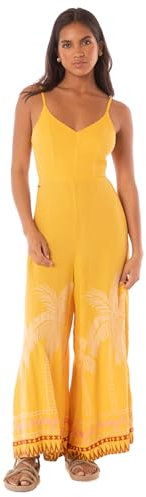 Maaji Damen Stitchy Palm Azura Jumpsuit Overall, dunkelgelb, Large