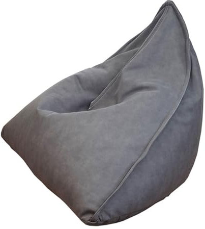 LoKori Dreieckiger Sitzsackbezug, große, abnehmbare, weiche, Tiefe Sitzkissen (ohne Füllung), Bezug für Sitzsäcke mit Lazy-Sofa-Akzent für das Wohnzimmer im Innen- und Außenbereich,E-XL