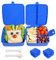 astor24 PREMIUM 2 x Set Bento-Box | 1,4 L | Brotdose Kinder mit Fächer BPA Frei | Auslaufsicher Lunchbox Brotbox für Mädchen & Jungen, Jausenbox mit Besteck für Schule (2 x Blau)
