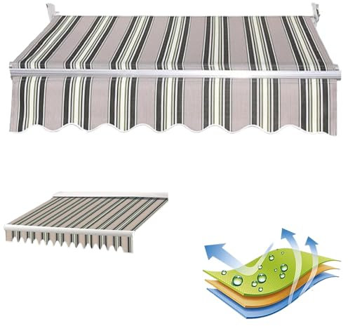 Tela De Repuestos for Toldos, Telas for Toldos, Impermeable, Anti Rayos Ultravioleta, con Volante, Lona De Repuesto for Toldos, Techo De Repuesto for Toldo, 4/5/6/7x2m(sin Marco)(Multi Stripe,(10x6.5f