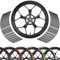 Area1 Motorrad Motorroller Felgenrandaufkleber 15-25 Zoll, schwarz, Set für 2 Felgen Vorder- und Rückseite