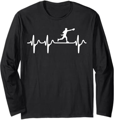 Flag Football Herzschlag EKG Männer Frauen Kinder Langarmshirt