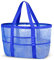 ONCCI Strandtasche Damen Strandtasche XXL Familie, Mesh Beach Bag Shopper Damen Tote Bag für Strand Reisen Einkaufen Picknick und Alltag (dunkle Blau)