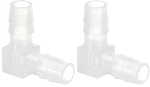 PATIKIL 0.31 Conector de Codo de 90 Grados de Plástico para Manguera, 2Pcs Conectores en L de Manguera de 2 Vías Igualmente Barbeados Conector de Empalme de Manguera Adaptador de Unión