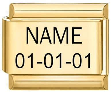 Greenyre Italian Charm Bracelet Gold,Personalised Italian Charms with Text,Customized Any Name Date Fits All 9mm Italienische Stil Charm Armbänder,Italian Style Charms für Damen Mädchen