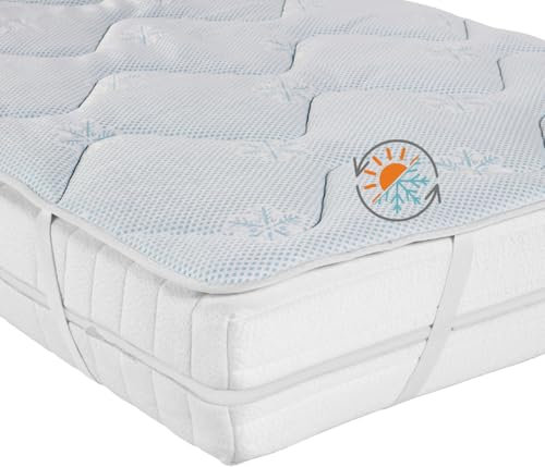 sleepling Matratzenauflage Cool 90 x 200 cm, kühlender Matratzenschoner, Auflage für Matratze mit kühler und Warmer Seite, waschbar, Made in EU