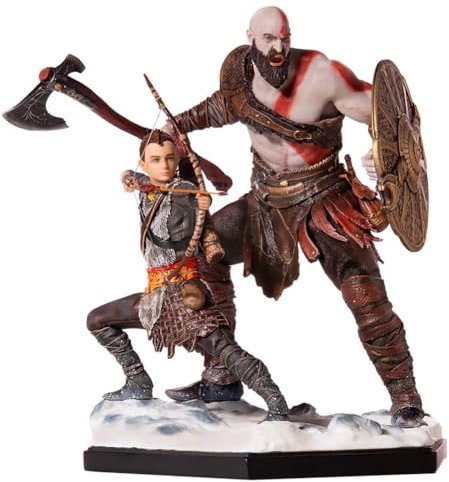 Zhongkaihua Kratos Figur Kratos Atreus Battle Ver 20 cm Anime Actionfigur Modell PVC Statue Zuhause Schreibtisch Dekoration Ornament Geburtstagsgeschenk für Fans