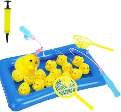 YSAMAX Pool Duck Fishing Toy for Kids, Pond Fishing Game, Set of 8 Ducks and 2 Fishing Rods, Entertaining & Educational, Fun for Kids, Best Gift for Boys & Girls
