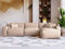 GRAINGOLD Arizona Ecksofa 265x180 cm, L-Form Sofa, Ecksofa für Wohnzimmer, Velour, 3-Sitzer Eckcouch, Modernes Design (Beige, Rechts)