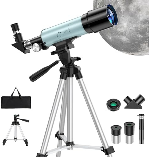 Teleskop Astronomie für Kinder Erwachsene Telescope 50mm Aperture 360mm Linsenteleskop Tragbares Reiseteleskop für Anfänger mit Stativ Rucksack