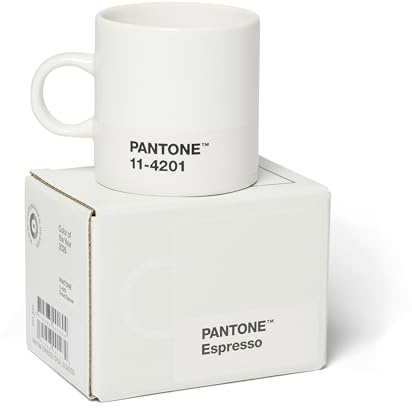 Pantone Porzellan Espressotasse, Farbe des Jahres 2026, 11-4201 Cloud Dancer