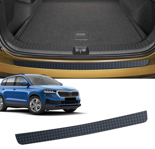CDEFG Kompatibel mit Skoda Karoq NU7 I 2017-2025 Ladekantenschutz Kratzschutz für Kofferraum Selbstklebend TPU Folie Carbon Fiber Schutzfolie Stoßstangenschutz Autofolie Heckstoßstangenschutz Zubehör
