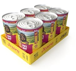 JOSERA Meat Lovers Junior Pure Beef | 6X 400g | Hundefutter nass - Rind | Junior | Premium Nassfutter für Welpen & Junghunde | extra viel Rindfleisch (Beef) & Lachsöl | getreidefrei