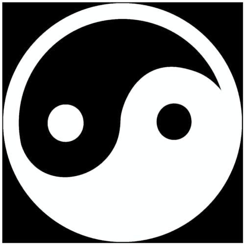Samunshi® Aufkleber Yin & Yang in 10 Größen und 25 Farben (8x8cm weiß)