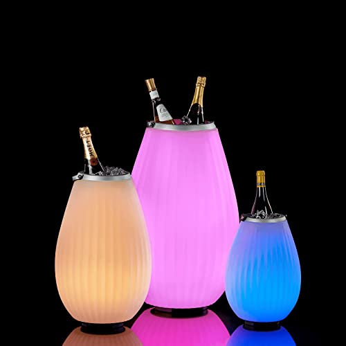 The JOOULY 50 - Bluetooth Lautsprecher, Getränkekühler, Weinkühler mit 9 Licht Farben, mit App und Fernbedienung, miteinander koppelbar, direkt vom Hersteller